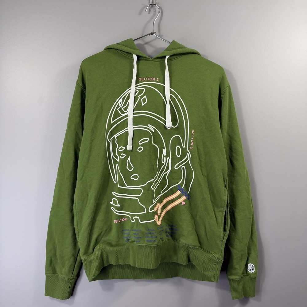 Billionaire Boys Club Hoodie Mens Small Green Racing Astronaut Sweatshirt